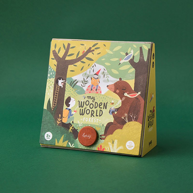 mini wooden world, symbolic play